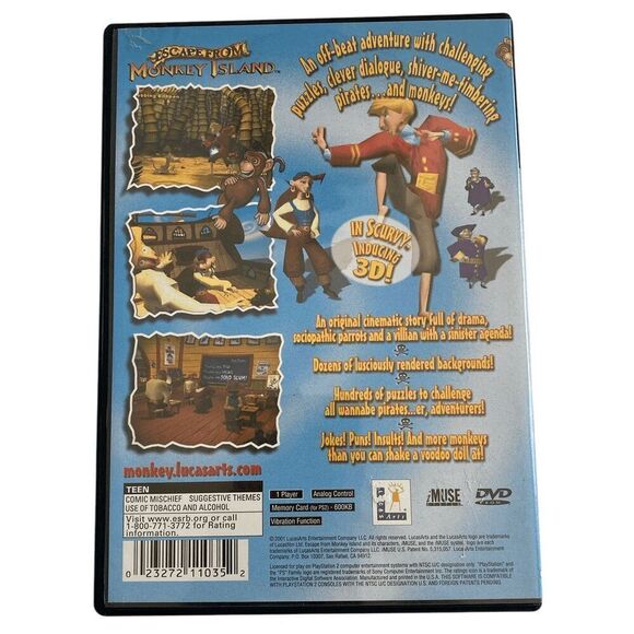 Escape From Monkey Island PS2 Sony PlayStation 2 No Manual TESTED - Picture 2 of 4